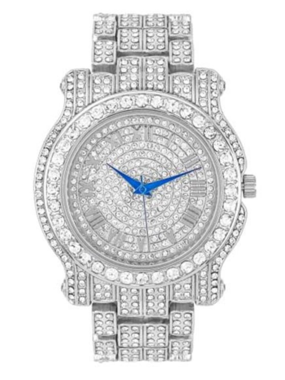 Diamond Watch Bling-ed Out Ultimate Hip Hop Royalty Mens Watch w/Easy Reader